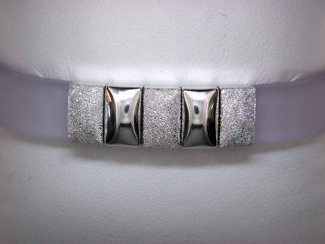 STERLING SILVER RUBBER BANGLE BRACELET