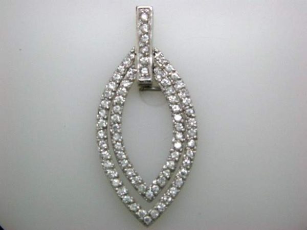 STERLING SILVER CUBIC ZIRCONIA SLIDE PENDANT