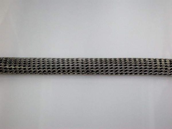 STERLING SILVER BRACELET. IT MEASURES 8 INCHES IN LENGTH BY 13.5 MILLIMETERS IN WIDTH. THE TOTAL WEIGHT IS 62.3 GRAMS.