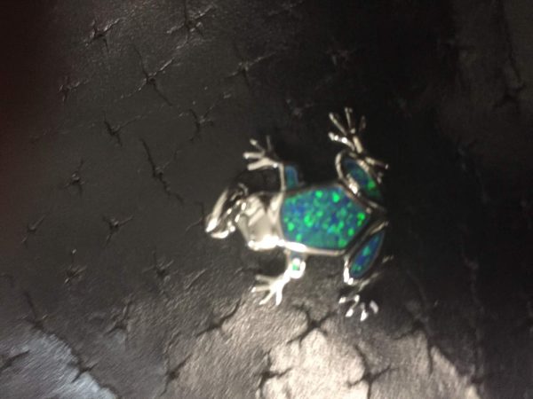 STERLING OPAL FROG PENDENT