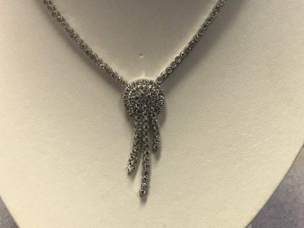 14K W/G DIAMOND NECKLACE 103 ROUND DIAMONDS APPROX 3.0CTS 12.5 DWT