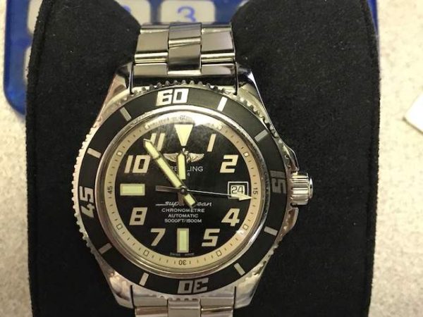 BREITLING S/S SUPER OCEAN BOX AND PAPERS MODEL 1884 SERIAL # 1420768