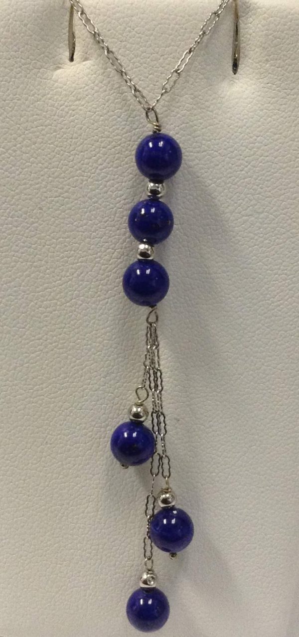14K W/G NECKLACE W/LAPIS 16.5" 4.2DWT