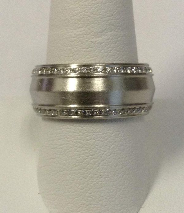 DAVID YURMAN PLAT BAND W/PAVE DIA 0.73TCW, 17.6DWT