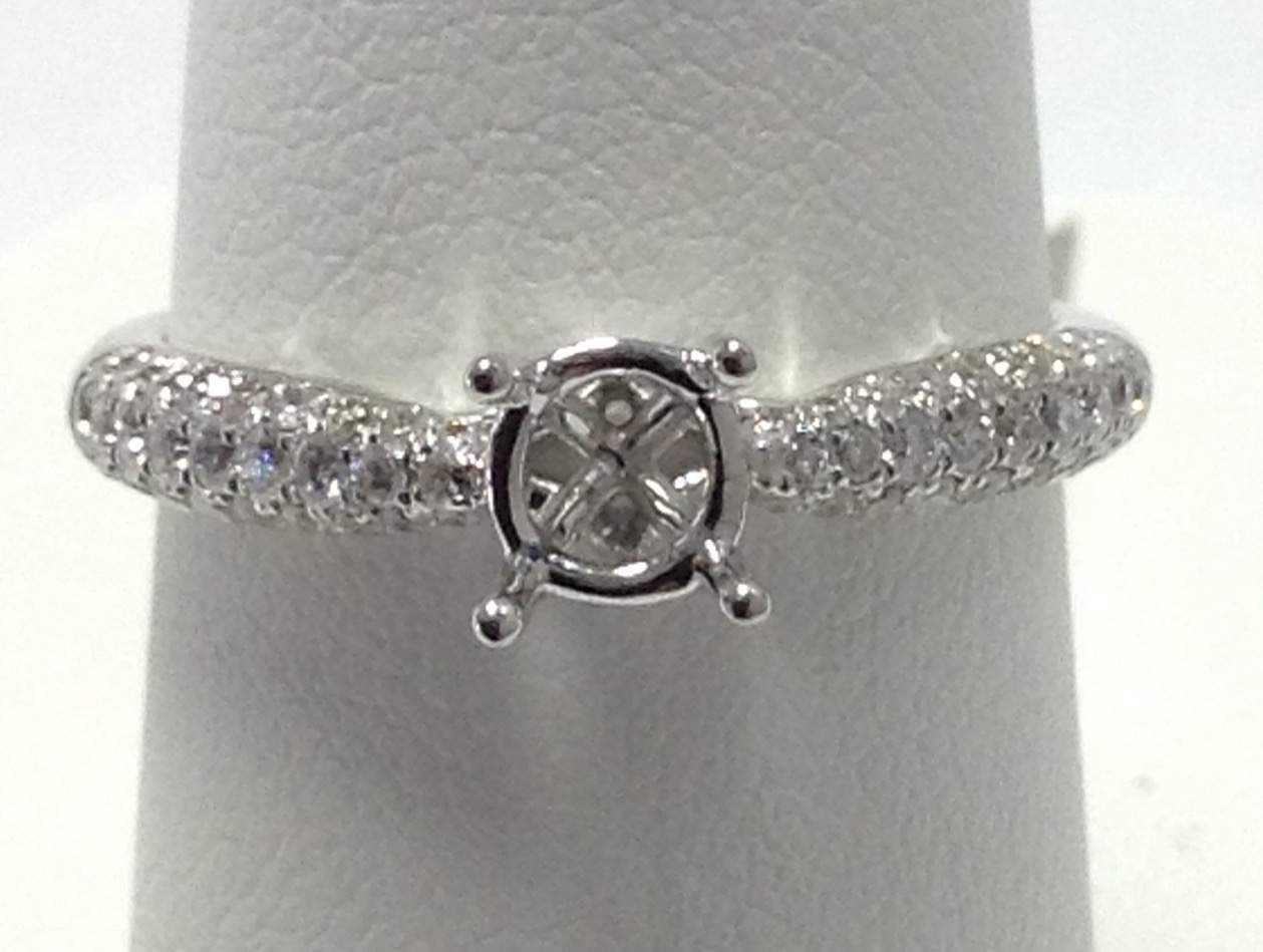 14KT W/G SEMI-MOUNT RING