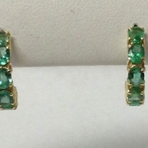 14K Y/G EMERALD EARRINGS