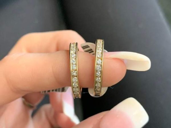 14K YELLOW GOLD ETERNITY BAND W/30  90PTS SZ5.5 2.2 DWT