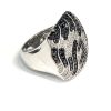 PAVE SET DIAMOND RING BLACK & WHITE - Image 2