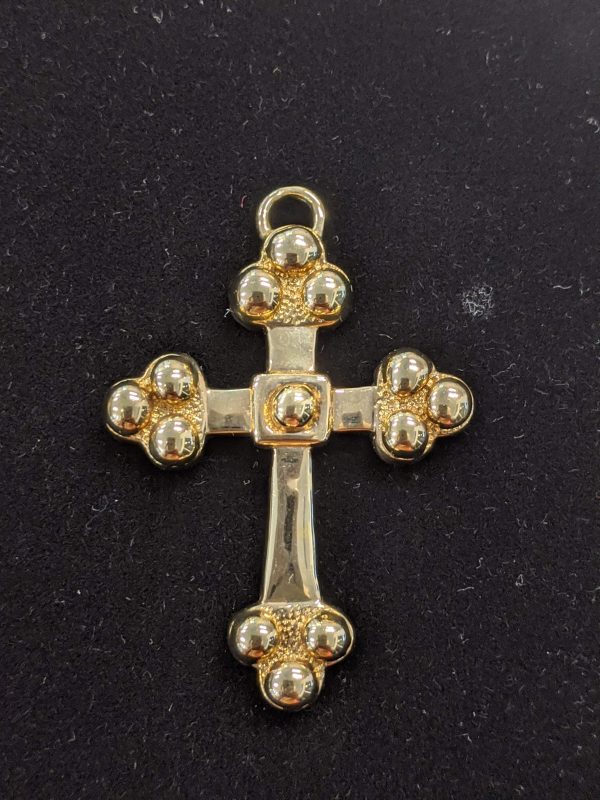 ITALIAN 18KT Y/G BYZANTINE-STYLE CROSS PENDANT (2.3 DWT)