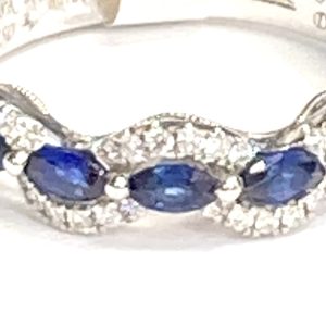 18K WHITE GOLD SAPPHIRE AND DIAMOND RING