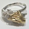 14K TWO TONE MERMAID AND DOLPHIN RING - Image 4