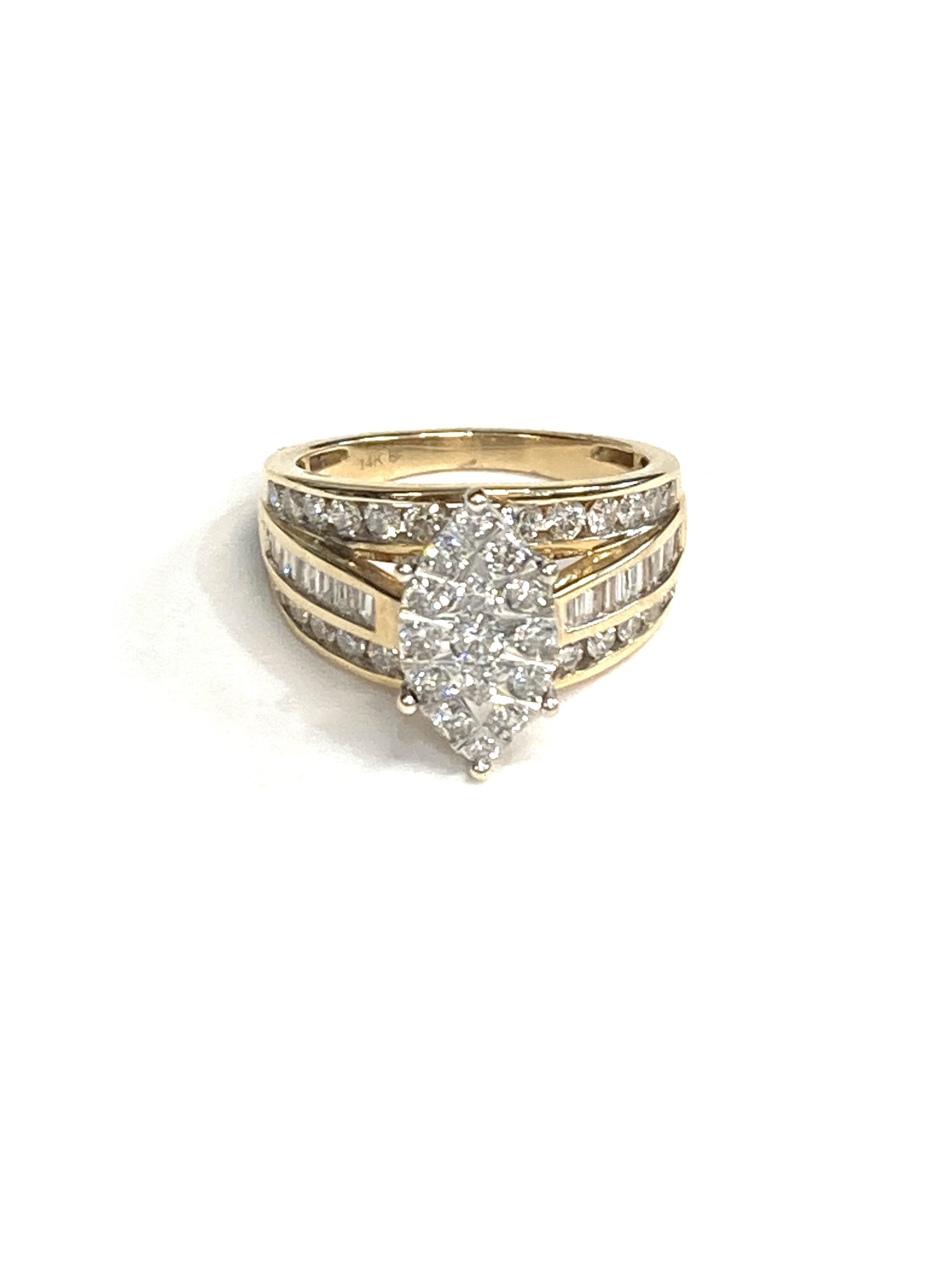 ROSE GOLD MARQUISE SHAPE CLUSTER DIAMOND RING