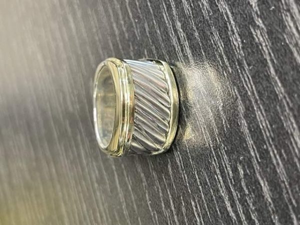 S/S AND 14K YELLOW GOLD DAVID YURMAN RIPPLE RING