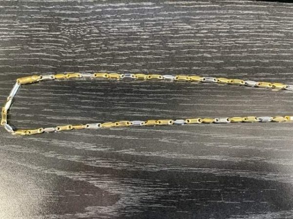 18K 2 TONE FLEXIBLE CHAIN 8.8 DWT 20 INCH