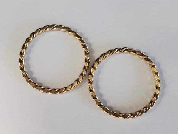 14K YELLOW GOLD ROPE TWIST STACK BANDS 1.0DWT TOGETHER