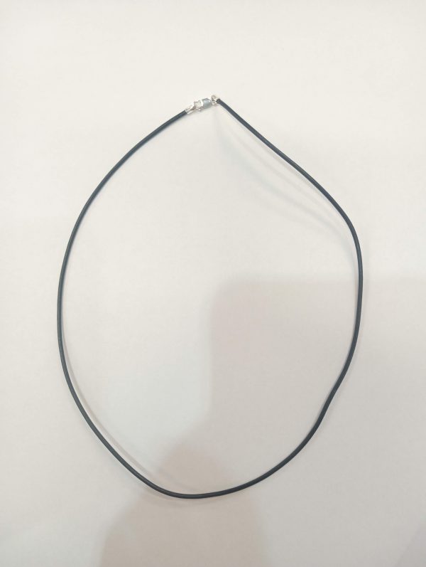 STERLING SILVER 16" 1.5MM BLACK LEATHER CORD NECKLACE