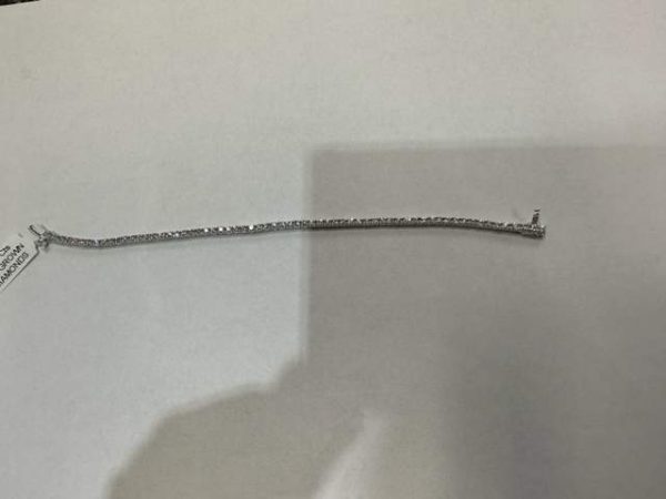 14K WHITE GOLD LAB GROWN DIAMOND BRACELET 2.44CT 5.6DWT