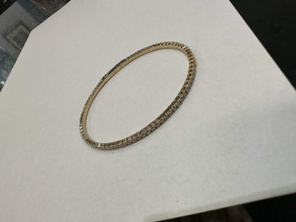 14K YELLOW GOLD LAB GROWN FLEXI BANGLE FULL 2.44CT