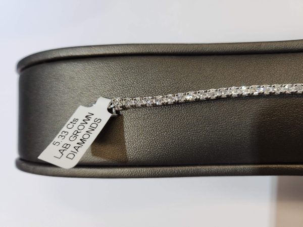 14K WG LAB GROWN DIAMOND TENNIS BRACELET, 5.33 CTS, 7.4DWT