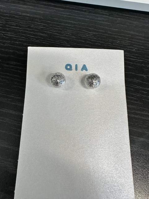 14K WHITE GOLD LARGE BALL STUDS