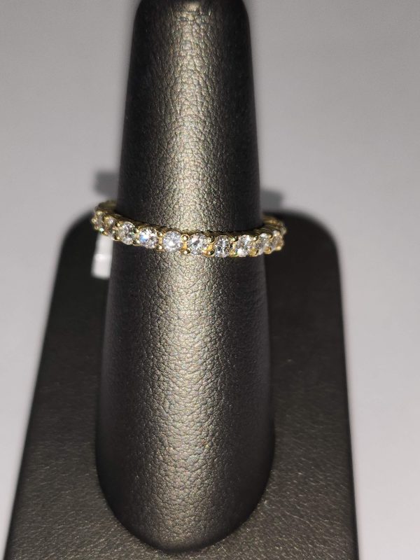14K Y/G DIAMOND ETERNITY BAND 1.28 CTS ROUND DIAMONDS. 1.5 DWT.
