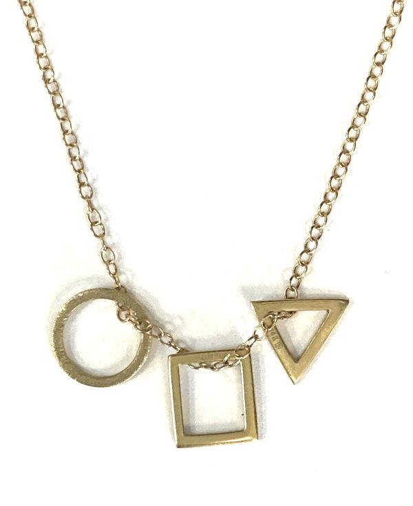 SMALL CIRCLE, TRIANGLE AND SQUARE PENDANT NECKLACE