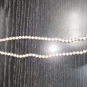 18" PEARL NECKLACE WITH 14K YG FLUTED BALL CLASP