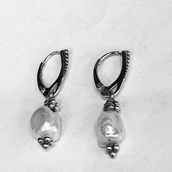 LADIES LAGOS DROP PEARL & STERLING EARRINGS