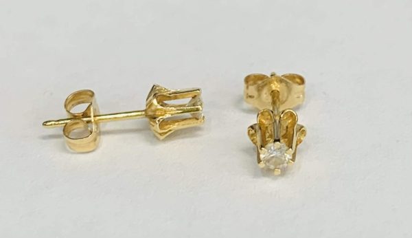 10K Y/G DIAMOND STUDS .12CTW .5DWT
