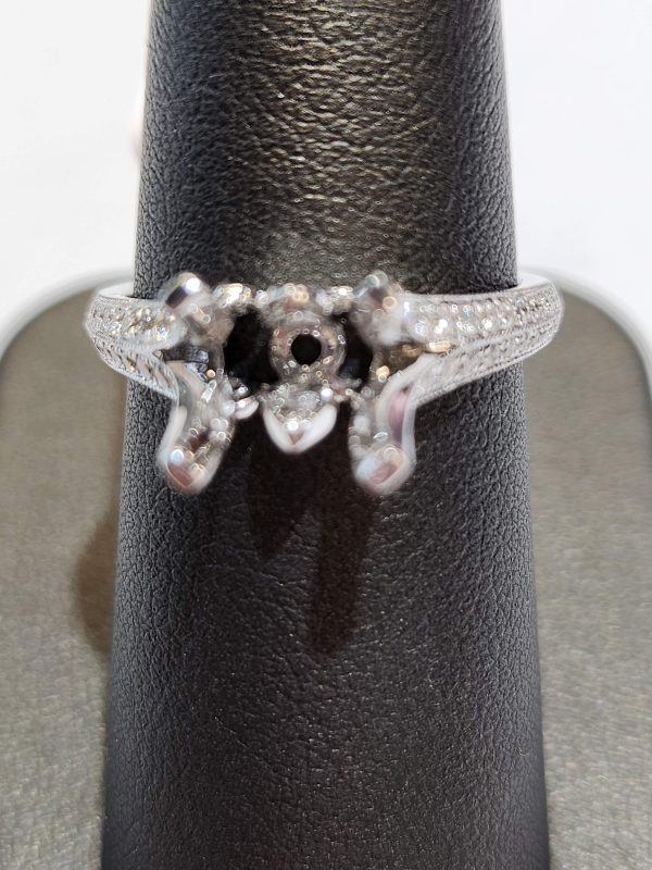 14K WG .28CTS ROUND DIAMOND SEMI-MOUNT SETTING.