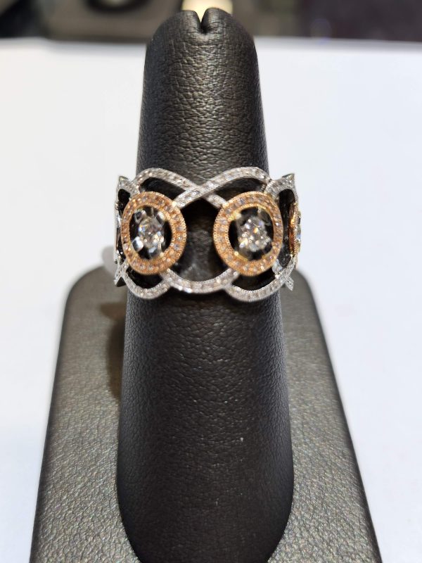 14K ROSE & WHITE GOLD 1CT DIAMOND FASHION DIAMOND BAND. 4.8 DWT.
