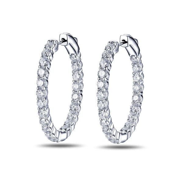 14K W/G 24MM LAB GROWN DIA INSIDE OUT HOOPS FEATURING 1.00 CARATS OF ROUND BRILLIANT CUT DIAMONDS. GOLD WEIGHT: 2.9 DWT.