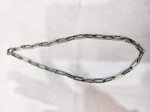 14K WG 18" 6.1MM PAPERCLIP CHAIN. 5.9DWT