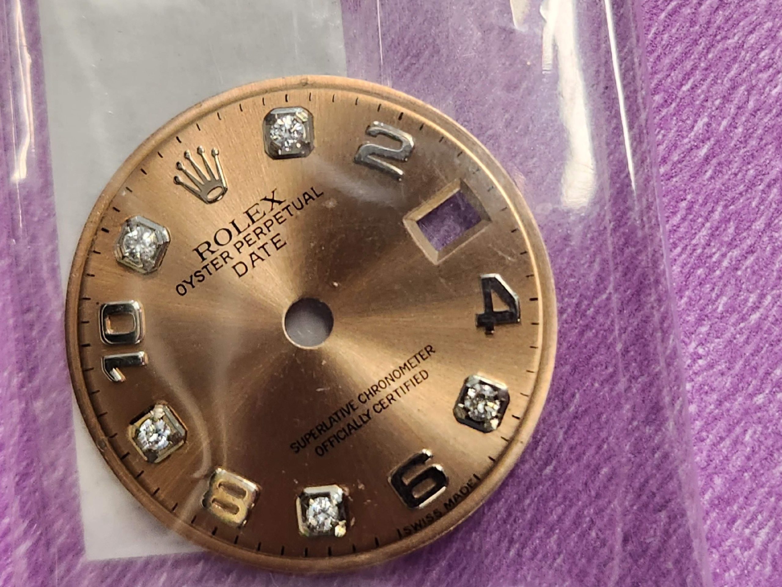 LADIES ROLEX DIAMOND DIAL COLOR - "SALMON"