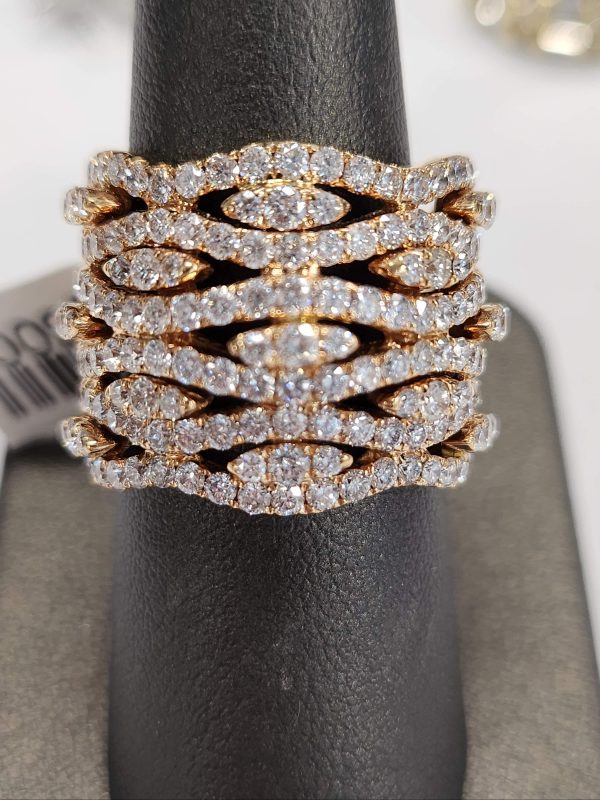 18K ROSE GOLD 3.08 CT DIAMOND FASHION RING. 8.2DWT