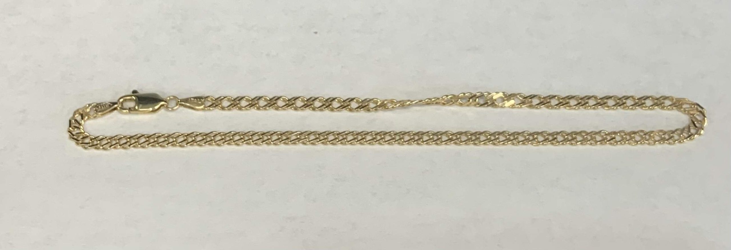 14K Y/G ANKLE BRACELET 10" 2.4DWT