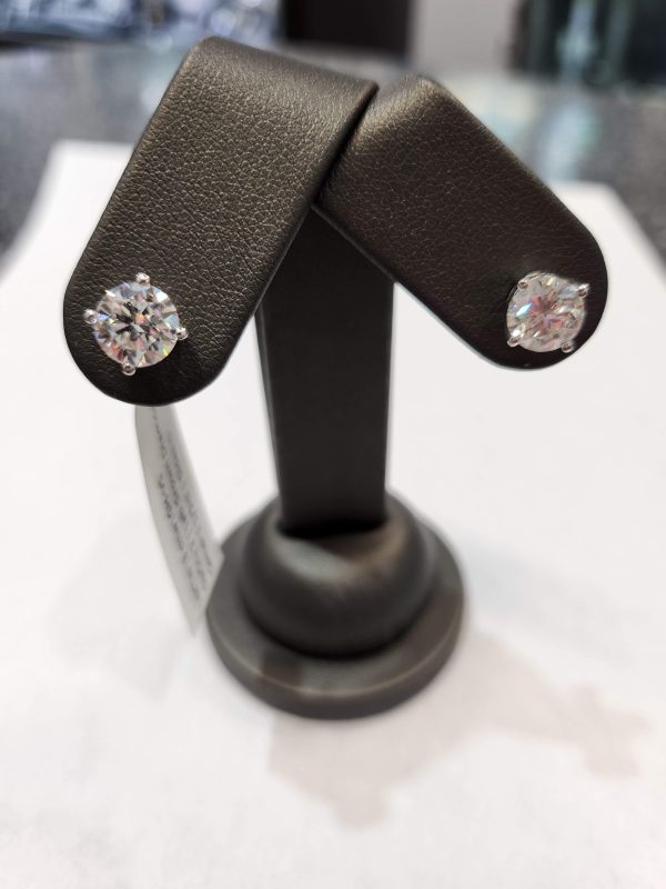 14K WG 3.06CT LAB GROWN DIAMOND STUDS. G-H, VS. IGI CERT230908-391/230908-534