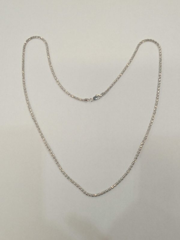 22" WHITE GOLD TRAVEL TENNIS NECKLACE 2.3MM 7.4 DWT