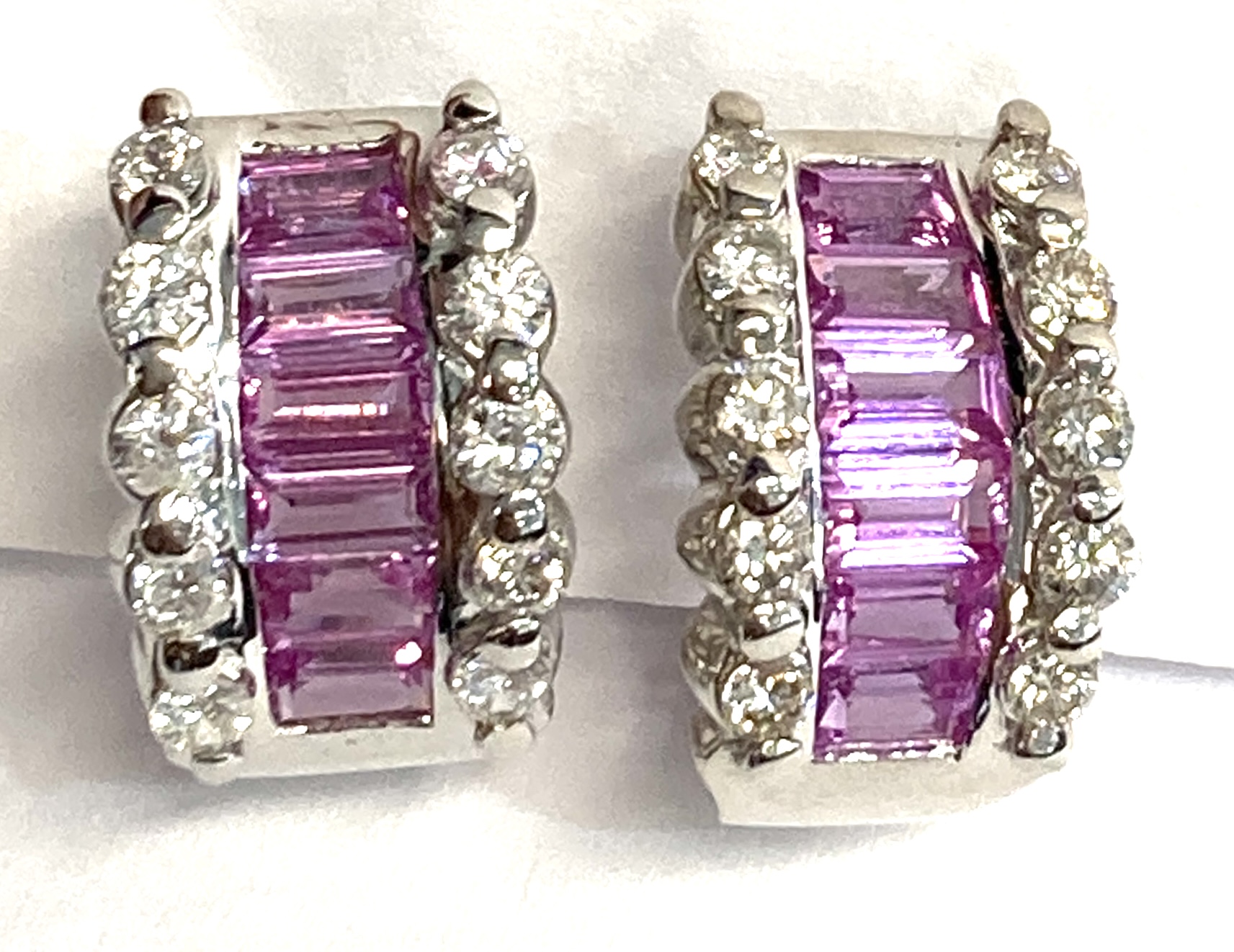 PINK SAPPHIRE & DIAMOND EARRINGS