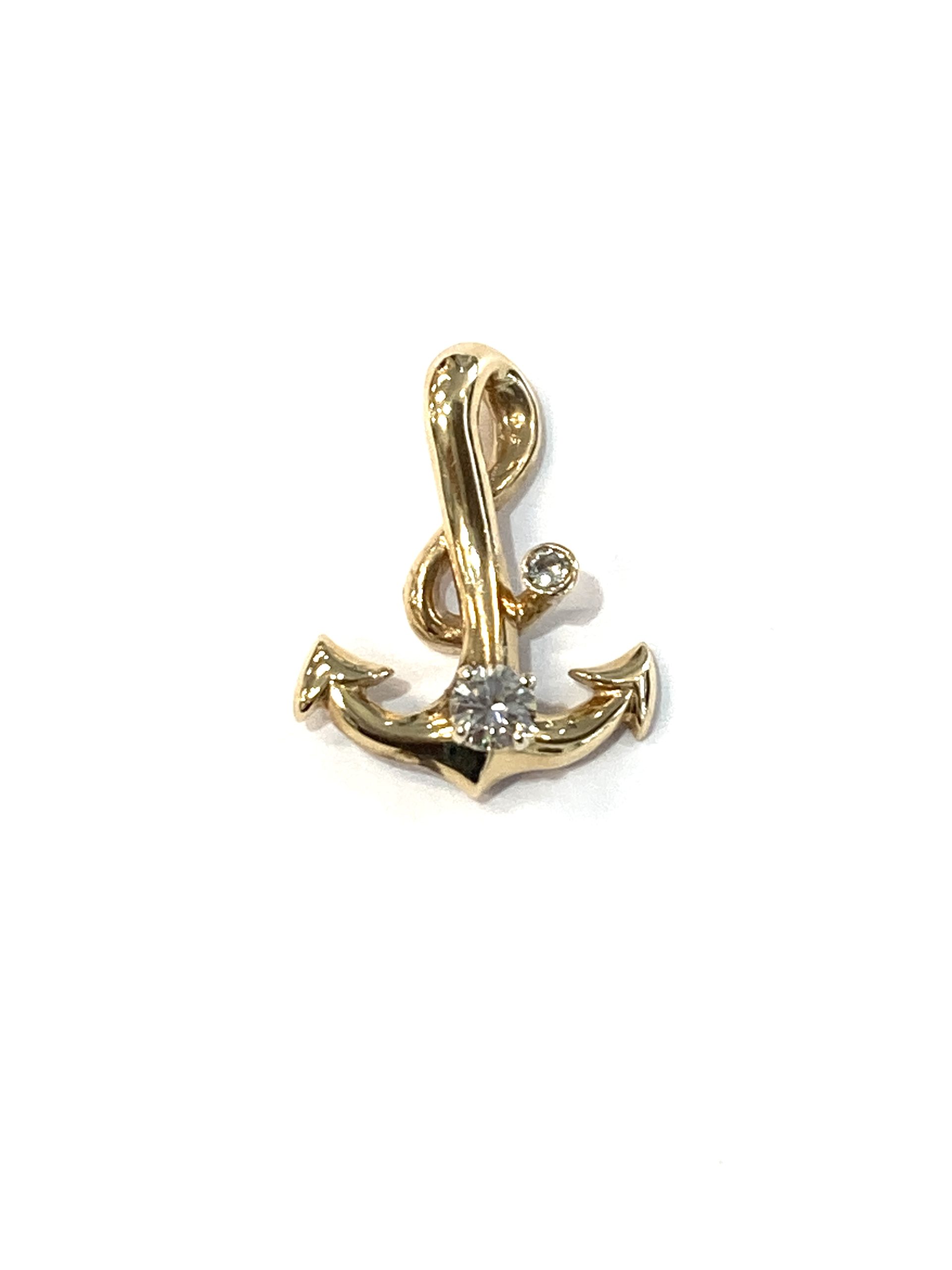 DIAMOND ACCENTED ANCHOR PENDANT