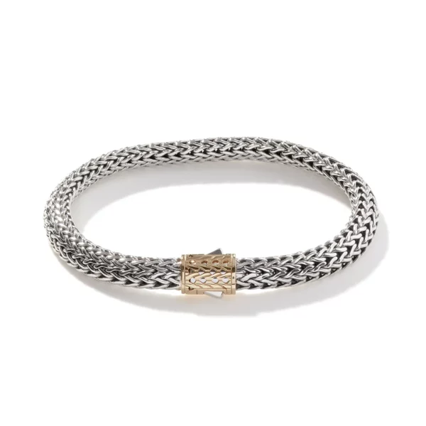 JOHN HARDY STERLING SILVER & 18K YELLLOW GOLD BRACELET
